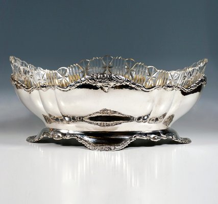 Art Nouveau Silver Jardinière with Cut Glass Liner from Theodor Müller, Germany, 1890s-EMT-1785951