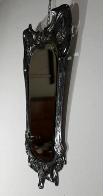 Art Nouveau Silver Metal Mirror, 1890s-RVK-1421591