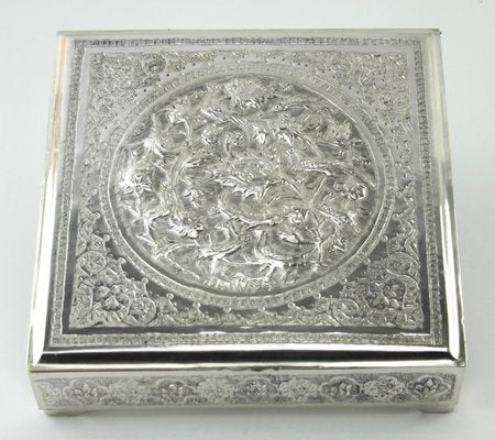 Art Nouveau Silver Plated Repousse Tobacco or Jewelry Box-MJY-1148669