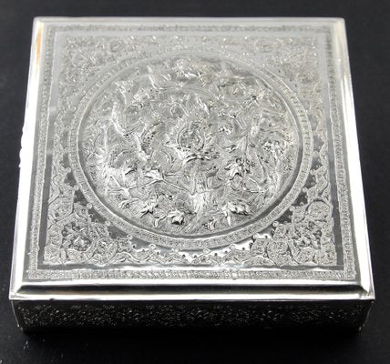 Art Nouveau Silver Plated Repousse Tobacco or Jewelry Box-MJY-1148669