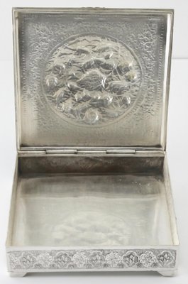 Art Nouveau Silver Plated Repousse Tobacco or Jewelry Box-MJY-1148669