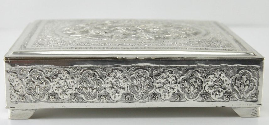 Art Nouveau Silver Plated Repousse Tobacco or Jewelry Box-MJY-1148669