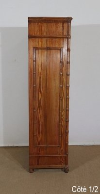 Art Nouveau Solid Pitchpin Undender Bamboo Spirit Cabinet, 1900s-RVK-1303979