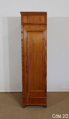 Art Nouveau Solid Pitchpin Undender Bamboo Spirit Cabinet, 1900s-RVK-1303979