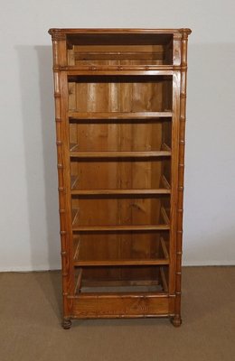 Art Nouveau Solid Pitchpin Undender Bamboo Spirit Cabinet, 1900s-RVK-1303979