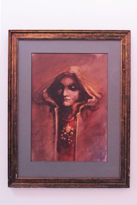 Art Nouveau Style Painting, 1984, Gouache, Framed-IJR-1240156