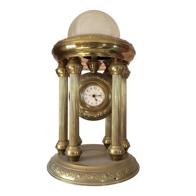 Art Nouveau Table Clock with Lamp and Quartz Machinery-TCS-1744308