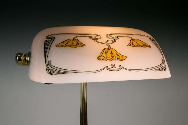 Art Nouveau Table Lamp with New Glass Shade, Vienna, 1900s-SPD-1054027