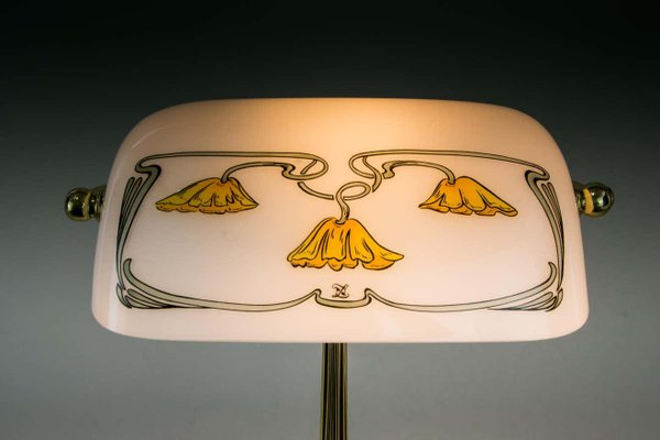 Art Nouveau Table Lamp with New Glass Shade, Vienna, 1900s-SPD-1054027