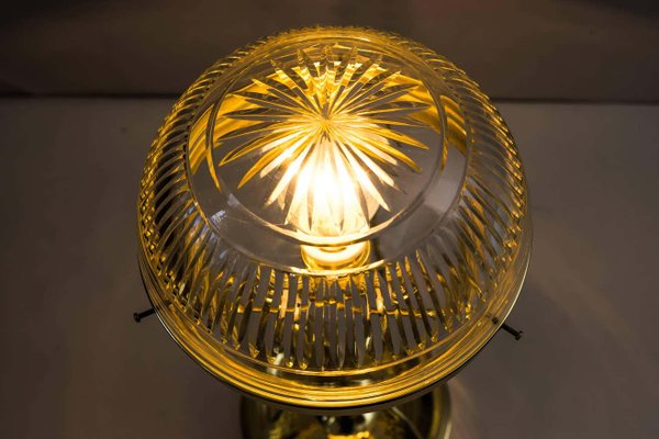 Art Nouveau Table Lamp with Original Cut Glass, 1900s-SPD-1054269