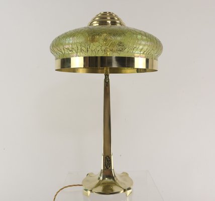 Art Nouveau Table Lamp with Palme & König Shade, Vienna, Austria, 1890s-KDB-1744404