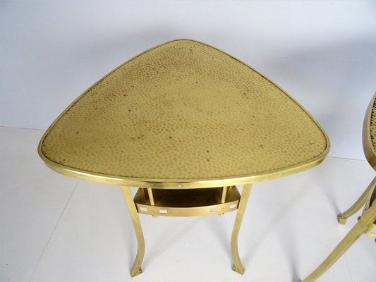 Art Nouveau Tables in Brass, Set of 2-FPY-970318