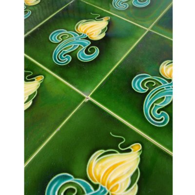 Art Nouveau Tiles by Gilliot Hemiksem, Belgium, 1930s, Set of 10-VDW-960218