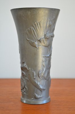 Art Nouveau Vase by Hugo Leven for Kayserzinn, 1900s-OV-620040