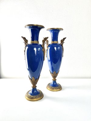 Art Nouveau Vases in Gilt Bronze, 1920s, Set of 2-KKG-1706293