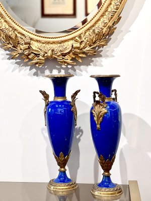 Art Nouveau Vases in Gilt Bronze, 1920s, Set of 2-KKG-1706293