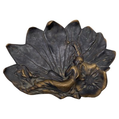 Art Nouveau Vide Poche in Bronze with Gold and Black Patina-UR-1290019