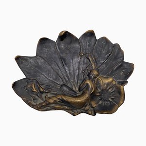 Art Nouveau Vide Poche in Bronze with Gold and Black Patina-UR-1290019