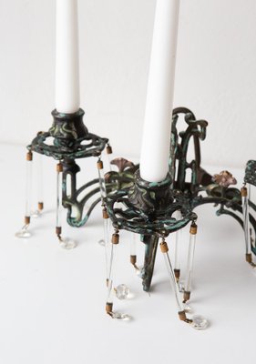 Art Nouveau Wall Candlesticks, Late 19th Century, Set of 2-JWI-1410947