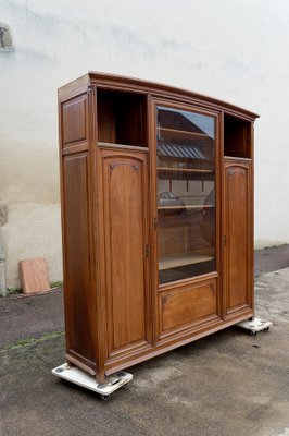 Art Nouveau Walnut Bookcase by Louis Majorelle, 1890s-XNH-1804453