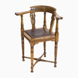 Art Nouveau Walnut Corner Armchair, 1890s-WFJ-1709104