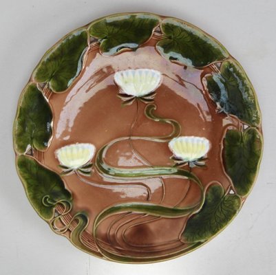 Art Nouveau Water Lily Majolica Service by Villeroy & Boch for Schramberg, Set of 10-MJY-1419238