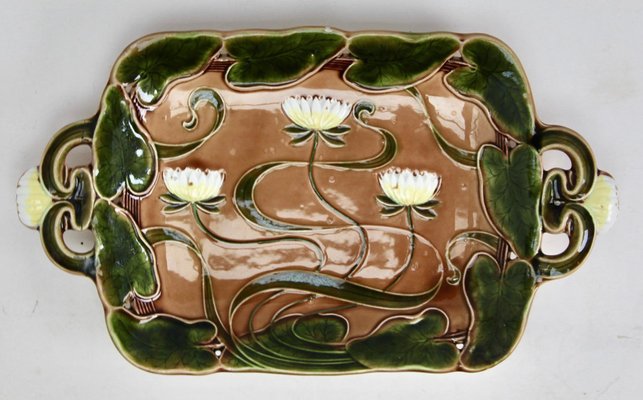 Art Nouveau Water Lily Majolica Service by Villeroy & Boch for Schramberg, Set of 10-MJY-1419238