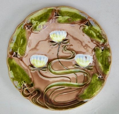 Art Nouveau Water Lily Majolica Service by Villeroy & Boch for Schramberg, Set of 10-MJY-1419238