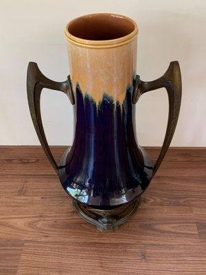 Art Nouveau Water Lily Vase Jugendstil Bronze in the Style of Otto Eckman-PSK-1002897