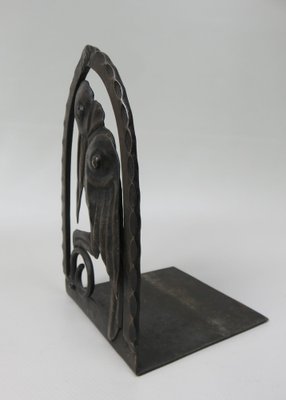 Art Nouveau Wrought Iron Book Supports Marabu in the style of Edgar Brandt, 1890s, Set of 2-EY-1757159