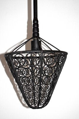 Art Nouveau Wrought Iron Ceiling Lamp, 1920s-VA-569564