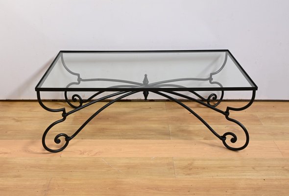 Art Nouveau Wrought Iron Coffee Table, 1940s-RVK-2034782