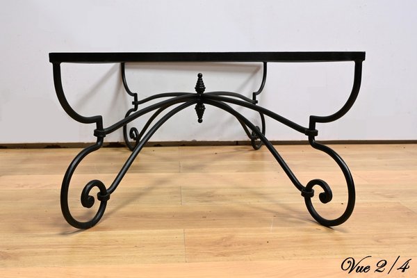 Art Nouveau Wrought Iron Coffee Table, 1940s-RVK-2034782