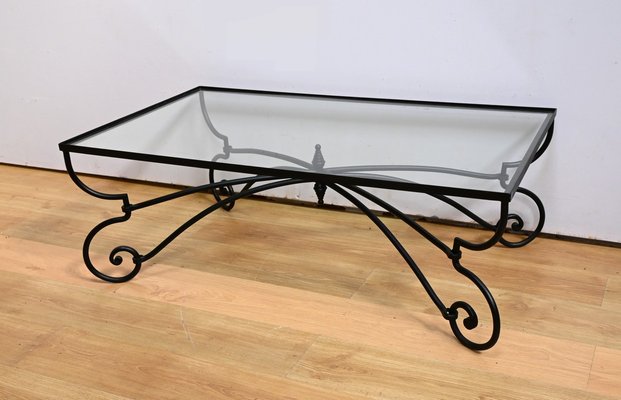 Art Nouveau Wrought Iron Coffee Table, 1940s-RVK-2034782