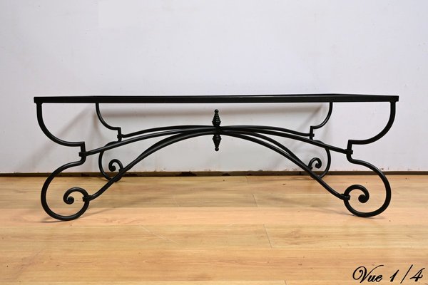 Art Nouveau Wrought Iron Coffee Table, 1940s-RVK-2034782