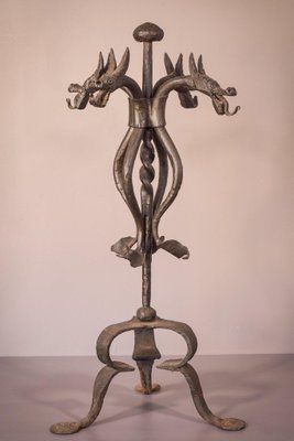 Art Nouveau Wrought Iron Dragon Stand After Antoni Gaudí-AOI-1155499