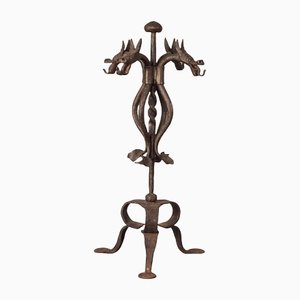 Art Nouveau Wrought Iron Dragon Stand After Antoni Gaudí-AOI-1155499