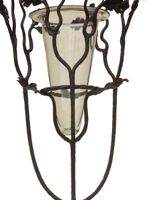 Art Nouveau Wrought Iron & Murano Glass Pedestal by Alberto Gerardi, 1890s-KGD-1761510