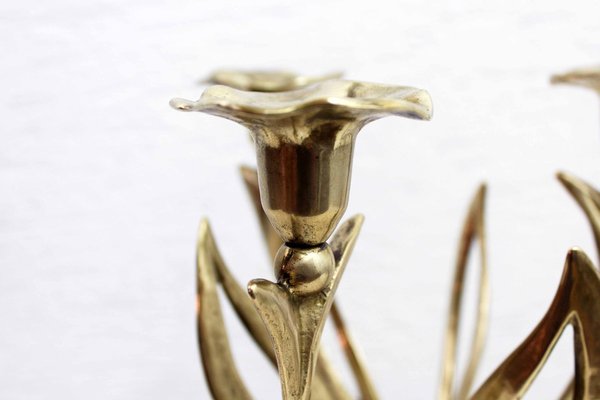 Art Nouveaut Brass Candleholder, 1960s-BQF-1720098