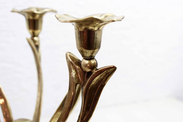 Art Nouveaut Brass Candleholder, 1960s-BQF-1720098