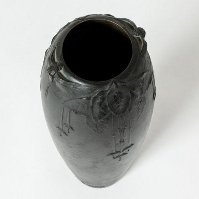 Art Noveau Bronze Vase by Hugo Elmqvist, 1890s-NL-1791239