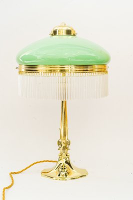 Art Noveau Table Lamp with Opal Glass Shade and Glass Sticks, Vienna, 1920s-SPD-1797974