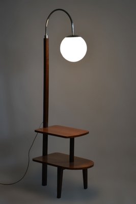 Artdeco Floor Lamp by Walnut attributed to Jindřich Halabala for Up Závody, Czechia, 1930s-WHY-1705711