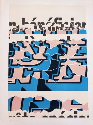 Arthur Aeschbacher, Composition with Letters, 1970s, Silkscreen-NRC-1384399