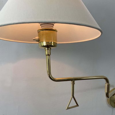 Articulating Brass Wall Light, 1950s-OE-1806575