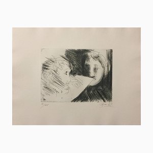 Artist and Model - Original Etching 1970 1970-ZCI-761456