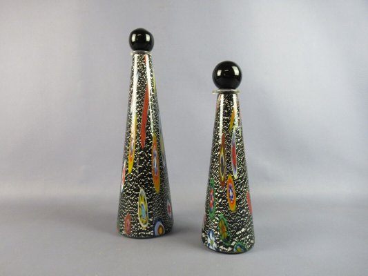 Artistic Bottles Murano Glass Sculptures from Michielotto, 1988, Set of 2-PWG-1770498