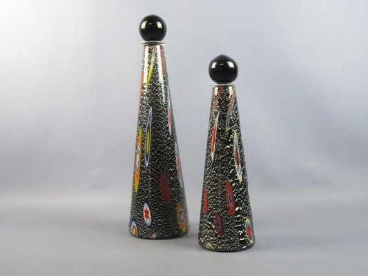 Artistic Bottles Murano Glass Sculptures from Michielotto, 1988, Set of 2-PWG-1770498