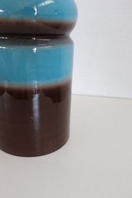 Artistic Vase in Blue and Brown Ceramic, 1970s-DCO-1268412