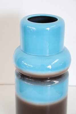 Artistic Vase in Blue and Brown Ceramic, 1970s-DCO-1268412